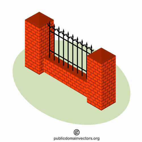 Cihlová zeď plot