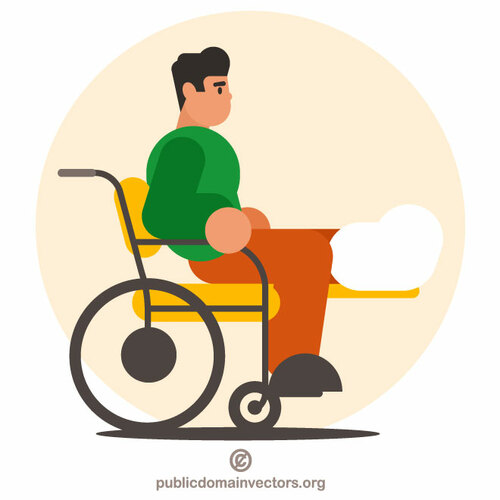 Mens in een rolstoel