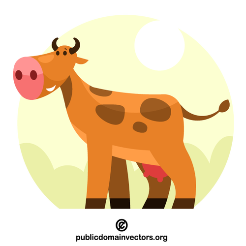 Dibujos animados de la vaca marrón