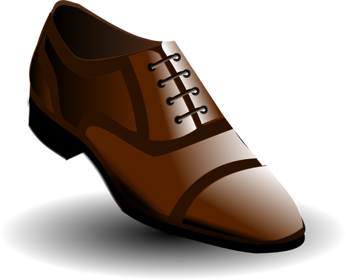 Vektor ilustrasi hitam dan coklat sepatu pria