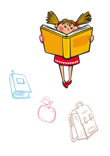 Jeune fille une image vectorielle de livre de lecture