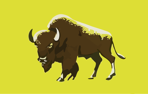 Buffalo con sfondo verde