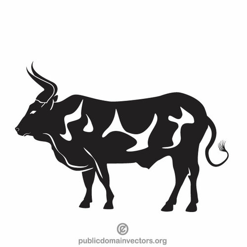 Bull монохромный векторное изображение