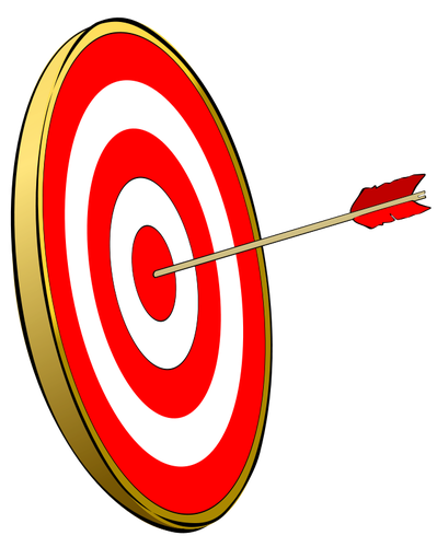 Vector clip art of target with arrow