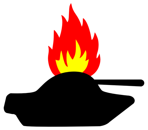 Burning tank vector image