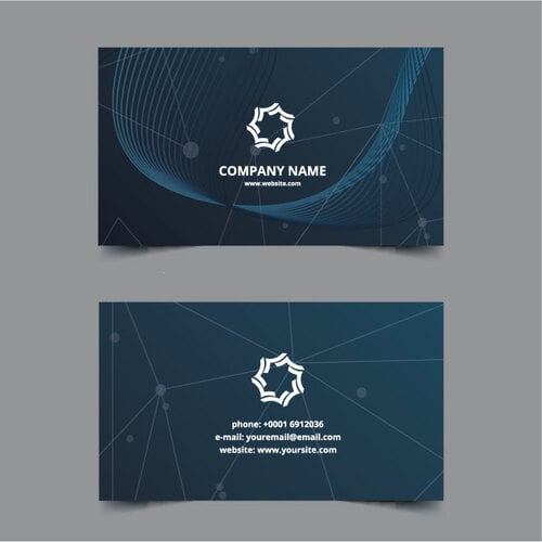 Бизнес-карты синий дизайн шаблона