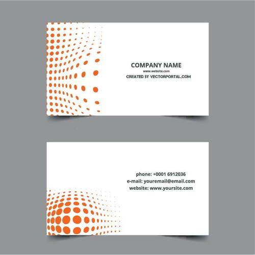 Business card design con elemento di semitono