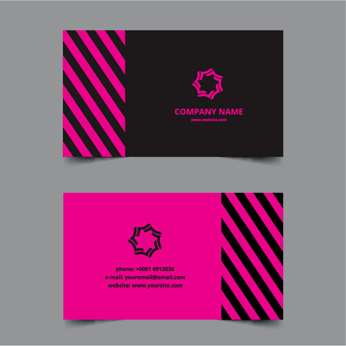 बिजनेस कार्ड काला और गुलाबी रंग