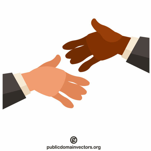 Handshake schwarze und weiße Hände