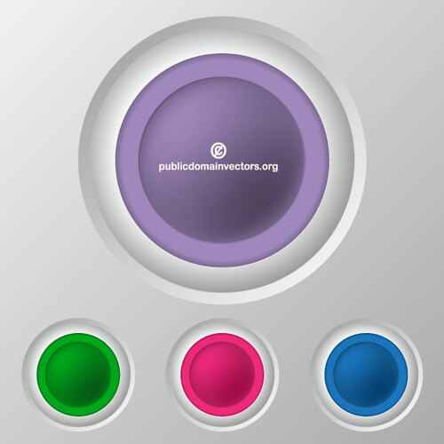 Glossy round buttons vector image