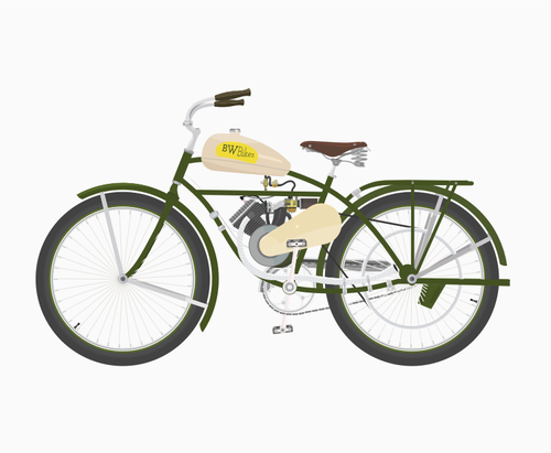 Vintage sepeda dengan motor