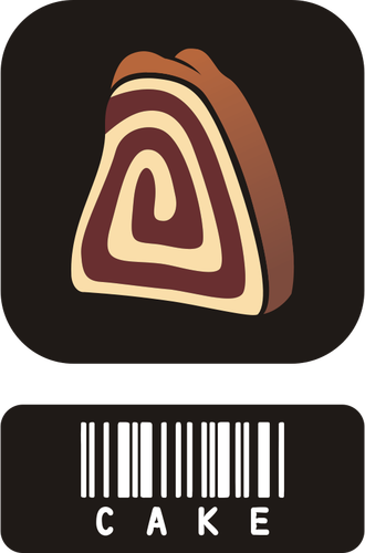 Vector afbeelding van twee stuk sticker voor cake met barcode