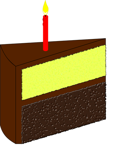 segment van de taart met kaars