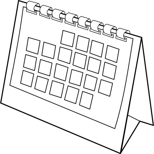 Illustrazione vettoriale di scrivania calendario