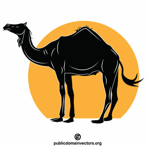 Art clip de silhouette de chameau
