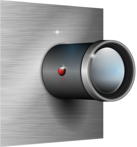 Lensa kamera lampiran pada dinding vektor gambar