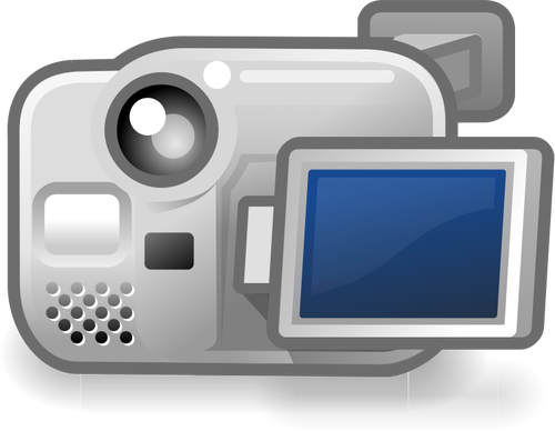 Vector de la imagen de la parte trasera de la cámara digital con pantalla