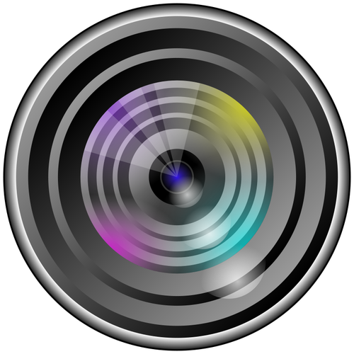 Kamera-Objektiv mit Lichteffekt