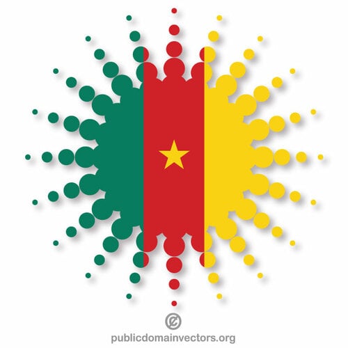 Kamerun flagga halvtonsform