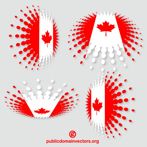 캐나다 국기 하프톤 디자인
