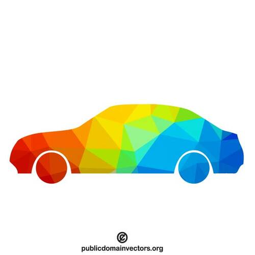 एक वाहन के रंगीन सिल्हूट