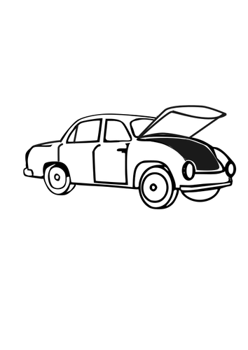 Car with open trunk vector clip art