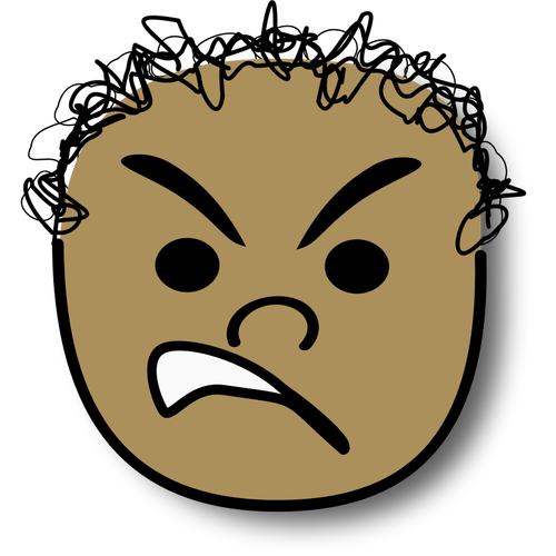 Vector afbeelding van boos jongen avatar