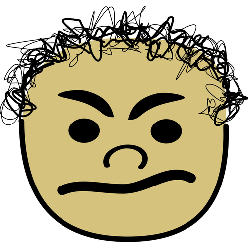 Vector afbeelding van komische boos jongen avatar