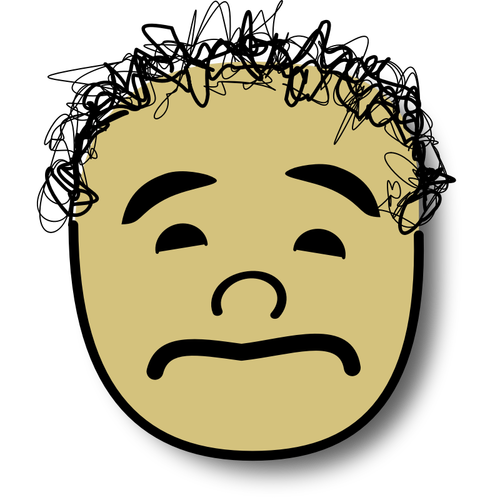 Vektorbild av sorgliga kid avatar
