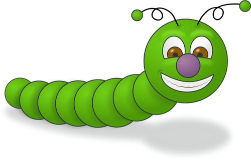 Groene worm vector image glimlachende