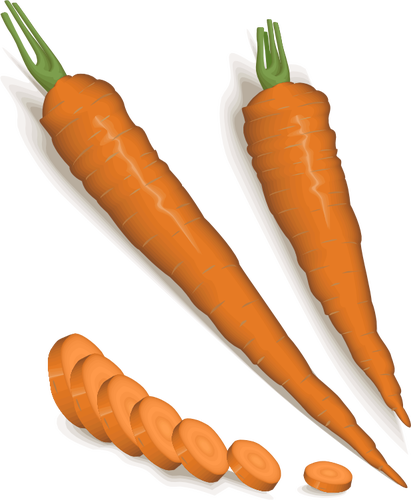 Obrane i posiekane marchewki