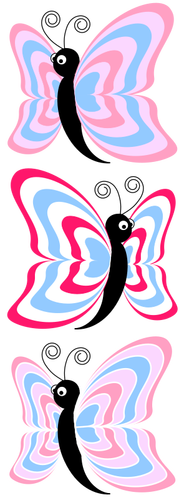 Kartun merah muda kupu-kupu