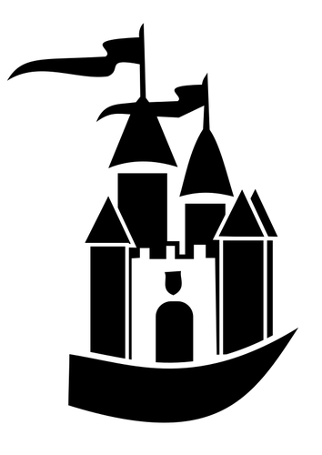 Замок силуэт векторное изображение