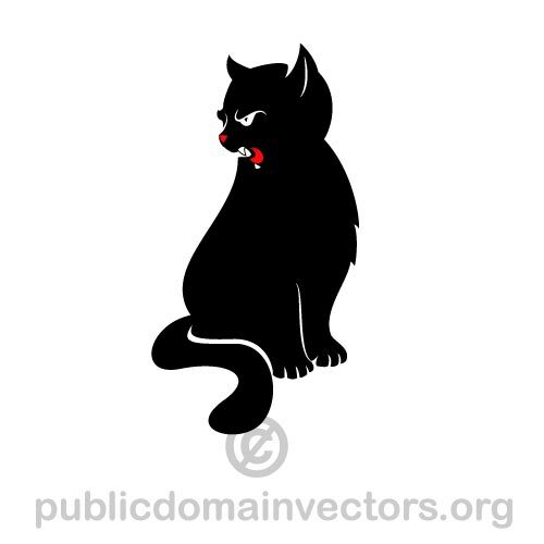 Grafika wektorowa czarny kot