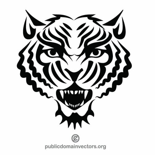 Черный тигр векторные картинки