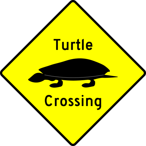 Turtle přechodu pozor
