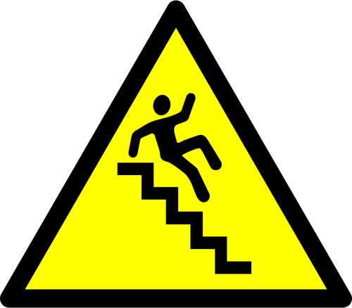 フォーリング ダウン階段バイオハザード警告サイン ベクトル画像