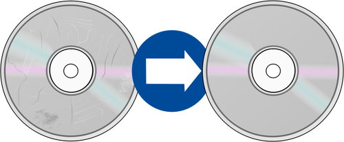 Beschadigde CD resurfacing teken vector afbeelding