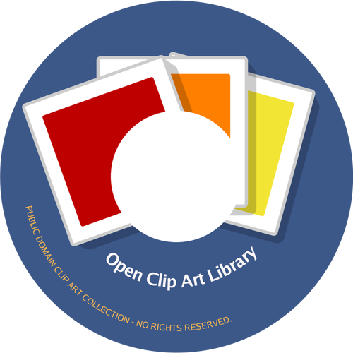 開いているクリップ アートのベクトル画像の CD ラベル