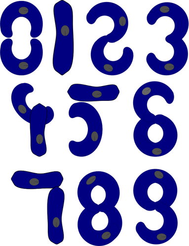 Números azules vector imagen
