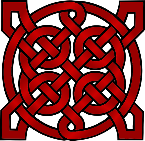 Immagine di vettore di mandala celtico rosso scuro