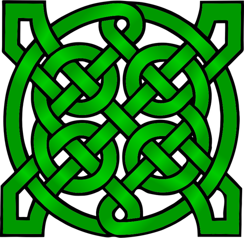 Seni klip vektor mandala Celtic hijau gelap