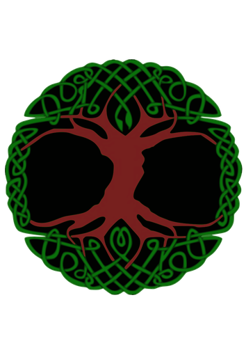 Värillisen kelttiläisen puun vektori clipart-kuva