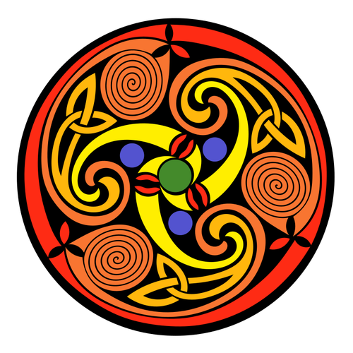 Кельтский орнамент многоцветной векторное изображение