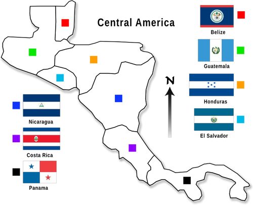 Sentral-Amerika info-grafikk