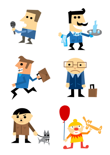 Cartoon karakter iconen set vector illustraties