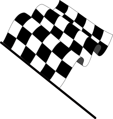 Bandeira quadriculada ondulada vector imagem