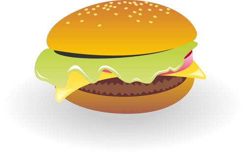 Cheeseburger met saus vector tekening