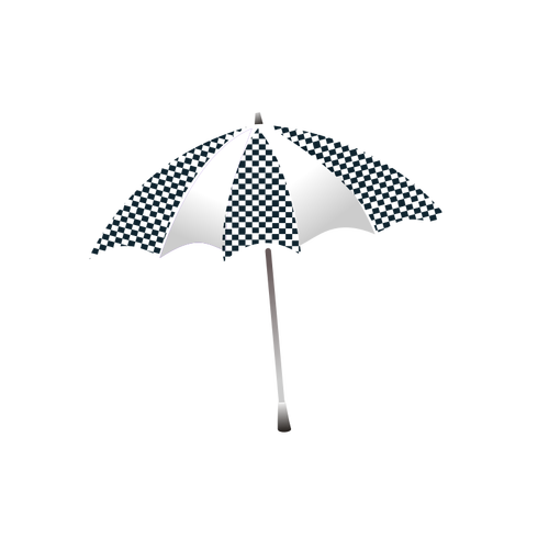 Damalı şemsiye vektör çizim