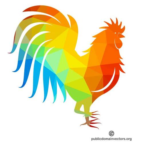 Silhouette colorée d’un poulet